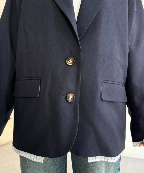 CPCM（シーピーシーエム）の「フェイクレイヤードテーラードジャケット（テーラードジャケット・レディース・ベージュ系その他/ベージュ/ネイビー・FREE）」の19枚目の写真