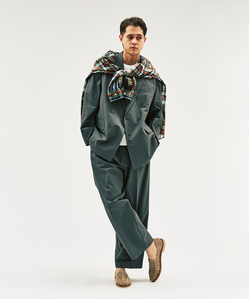 417 EDIFICE(フォーワンセブンエディフィス)の「Pサッカーダブルワイドセットアップ ”ジャケット1点+パンツ1点” の2点セット(セットアップ・メンズ・ブラック/ブラウン系その他/チャコールグレー・X-SMALL/SMALL/MEDIUM/LARGE)」の2枚目の写真