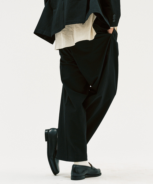 417 EDIFICE(フォーワンセブンエディフィス)の「Pサッカーダブルワイドセットアップ ”ジャケット1点+パンツ1点” の2点セット(セットアップ・メンズ・ブラック/ブラウン系その他/チャコールグレー・X-SMALL/SMALL/MEDIUM/LARGE)」の8枚目の写真