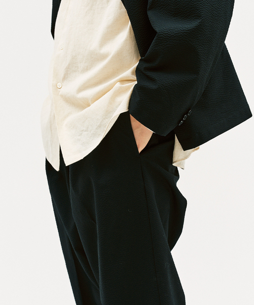 417 EDIFICE(フォーワンセブンエディフィス)の「Pサッカーダブルワイドセットアップ ”ジャケット1点+パンツ1点” の2点セット(セットアップ・メンズ・ブラック/ブラウン系その他/チャコールグレー・X-SMALL/SMALL/MEDIUM/LARGE)」の9枚目の写真