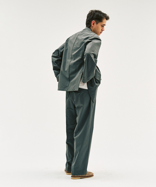 417 EDIFICE(フォーワンセブンエディフィス)の「Pサッカーダブルワイドセットアップ ”ジャケット1点+パンツ1点” の2点セット(セットアップ・メンズ・ブラック/ブラウン系その他/チャコールグレー・X-SMALL/SMALL/MEDIUM/LARGE)」の12枚目の写真