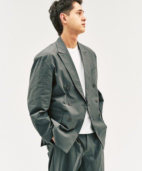 417 EDIFICE(フォーワンセブンエディフィス)の「Pサッカーダブルワイドセットアップ ”ジャケット1点+パンツ1点” の2点セット(セットアップ・メンズ・ブラック/ブラウン系その他/チャコールグレー・X-SMALL/SMALL/MEDIUM/LARGE)」の16枚目の写真