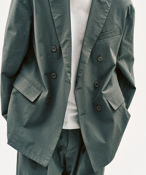 417 EDIFICE(フォーワンセブンエディフィス)の「Pサッカーダブルワイドセットアップ ”ジャケット1点+パンツ1点” の2点セット(セットアップ・メンズ・ブラック/ブラウン系その他/チャコールグレー・X-SMALL/SMALL/MEDIUM/LARGE)」の18枚目の写真