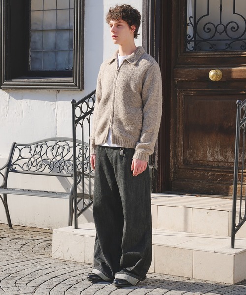 Regen Glanz(レーゲングランツ)の「Brushed mix color zip knit / ブラッシュドミックスカラージップジャケット(カーディガン/ボレロ・メンズ・ブルー/ベージュ・LARGE/MEDIUM/SMALL)」の11枚目の写真