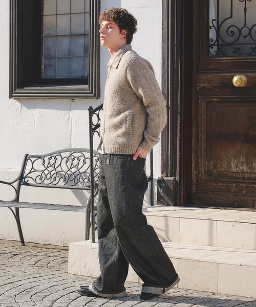 Regen Glanz(レーゲングランツ)の「Brushed mix color zip knit / ブラッシュドミックスカラージップジャケット(カーディガン/ボレロ・メンズ・ブルー/ベージュ・LARGE/MEDIUM/SMALL)」の13枚目の写真