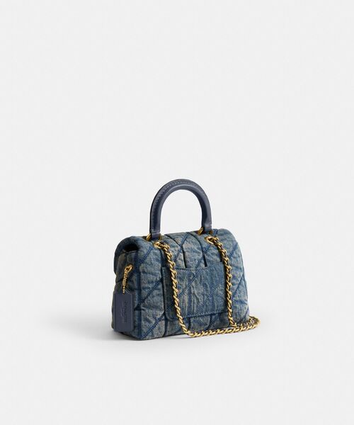 COACH キルティング トートバッグ デニム タビー トップ ハンドル バッグ・リジェネラティブ コットン デニム