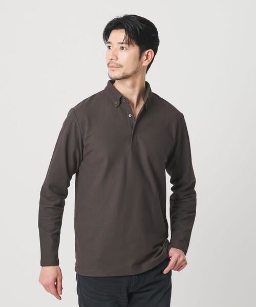 BEAUTY&YOUTH UNITED ARROWS（ビューティーアンドユースユナイテッドアローズ）の「【WEB限定 WARDROBE SMART】ステイ クリーン ピケ BD ポロシャツ【抗菌・防臭】（Tシャツ/カットソー・メンズ・ブラック/ホワイト/ダークグレー・XL/S/M/L）」の3枚目の写真