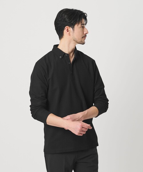 BEAUTY&YOUTH UNITED ARROWS（ビューティーアンドユースユナイテッドアローズ）の「【WEB限定 WARDROBE SMART】ステイ クリーン ピケ BD ポロシャツ【抗菌・防臭】（Tシャツ/カットソー・メンズ・ブラック/ホワイト/ダークグレー・XL/S/M/L）」の2枚目の写真