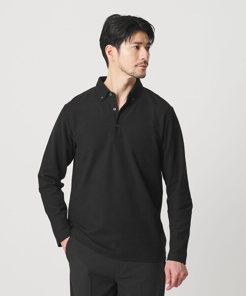 BEAUTY&YOUTH UNITED ARROWS（ビューティーアンドユースユナイテッドアローズ）の「【WEB限定 WARDROBE SMART】ステイ クリーン ピケ BD ポロシャツ【抗菌・防臭】（Tシャツ/カットソー・メンズ・ブラック/ホワイト/ダークグレー・XL/S/M/L）」の5枚目の写真