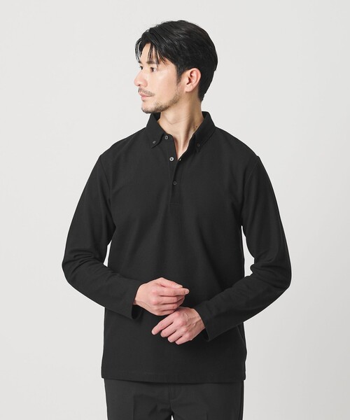 BEAUTY&YOUTH UNITED ARROWS（ビューティーアンドユースユナイテッドアローズ）の「【WEB限定 WARDROBE SMART】ステイ クリーン ピケ BD ポロシャツ【抗菌・防臭】（Tシャツ/カットソー・メンズ・ブラック/ホワイト/ダークグレー・XL/S/M/L）」の6枚目の写真