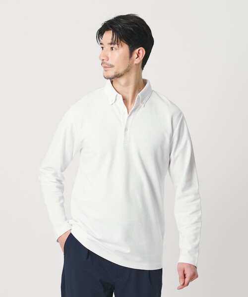 BEAUTY&YOUTH UNITED ARROWS（ビューティーアンドユースユナイテッドアローズ）の「【WEB限定 WARDROBE SMART】ステイ クリーン ピケ BD ポロシャツ【抗菌・防臭】（Tシャツ/カットソー・メンズ・ブラック/ホワイト/ダークグレー・XL/S/M/L）」の8枚目の写真