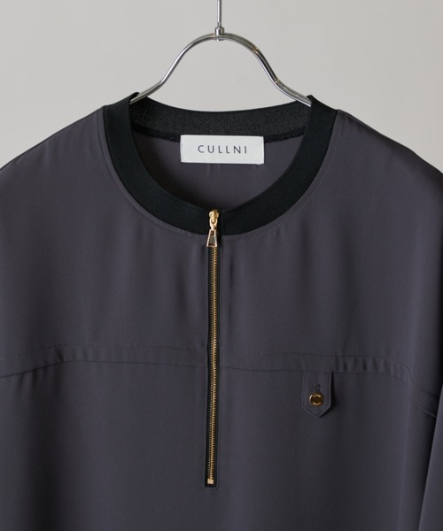 CULLNI(クルニ)の「【CULLNI exclusive for Lui's】ハーフジップバイカラークルーネックTシャツ(Tシャツ/カットソー・メンズ・ブラック/チャコールグレー/オフホワイト・2/1)」の13枚目の写真