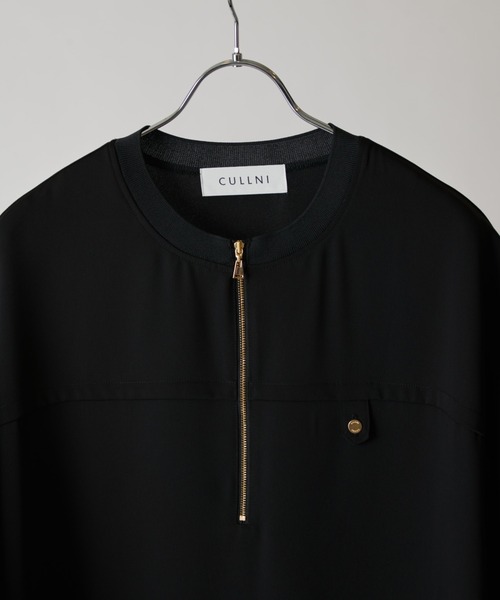 CULLNI(クルニ)の「【CULLNI exclusive for Lui's】ハーフジップバイカラークルーネックTシャツ(Tシャツ/カットソー・メンズ・ブラック/チャコールグレー/オフホワイト・2/1)」の10枚目の写真