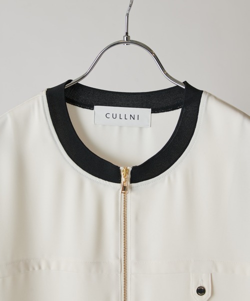 CULLNI(クルニ)の「【CULLNI exclusive for Lui's】ハーフジップバイカラークルーネックTシャツ(Tシャツ/カットソー・メンズ・ブラック/チャコールグレー/オフホワイト・2/1)」の7枚目の写真