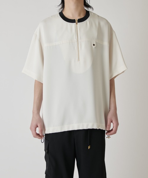CULLNI(クルニ)の「【CULLNI exclusive for Lui's】ハーフジップバイカラークルーネックTシャツ(Tシャツ/カットソー・メンズ・ブラック/チャコールグレー/オフホワイト・2/1)」の18枚目の写真