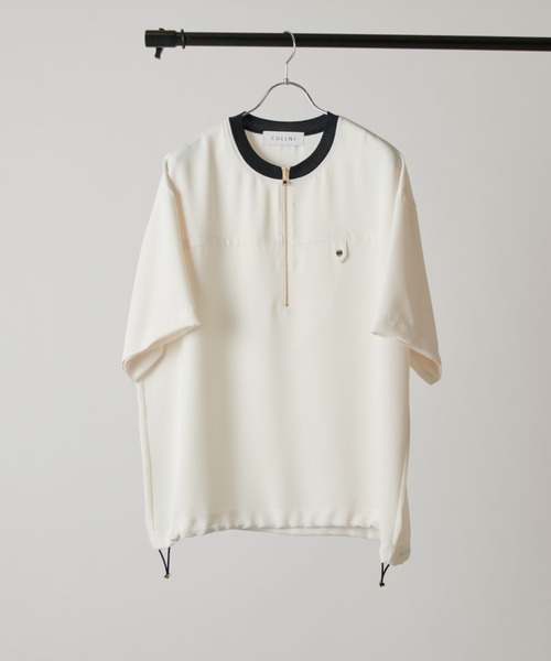 CULLNI(クルニ)の「【CULLNI exclusive for Lui's】ハーフジップバイカラークルーネックTシャツ(Tシャツ/カットソー・メンズ・ブラック/チャコールグレー/オフホワイト・2/1)」の5枚目の写真