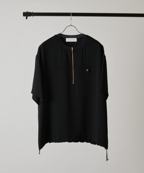 CULLNI(クルニ)の「【CULLNI exclusive for Lui's】ハーフジップバイカラークルーネックTシャツ(Tシャツ/カットソー・メンズ・ブラック/チャコールグレー/オフホワイト・2/1)」の8枚目の写真