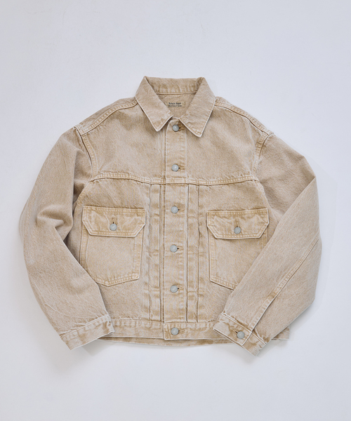 JOURNAL STANDARD relume（ジャーナルスタンダード　レリューム）の「＜Relume Jeans＞ コーンデニム カツラギ トラッカージャケット（デニムジャケット・メンズ・ナチュラル/ブラックミックス/ライトパープル・MEDIUM/LARGE）」の3枚目の写真