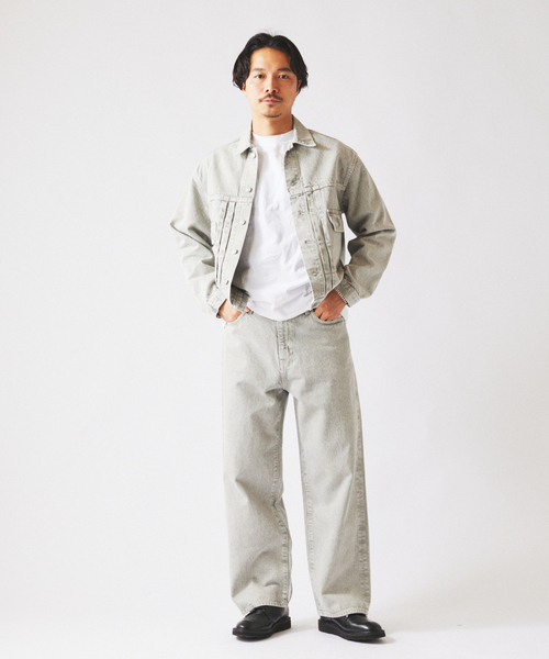 JOURNAL STANDARD relume（ジャーナルスタンダード　レリューム）の「＜Relume Jeans＞ コーンデニム カツラギ トラッカージャケット（デニムジャケット・メンズ・ナチュラル/ブラックミックス/ライトパープル・MEDIUM/LARGE）」の12枚目の写真