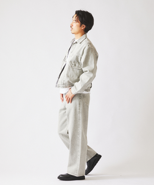 JOURNAL STANDARD relume（ジャーナルスタンダード　レリューム）の「＜Relume Jeans＞ コーンデニム カツラギ トラッカージャケット（デニムジャケット・メンズ・ナチュラル/ブラックミックス/ライトパープル・MEDIUM/LARGE）」の15枚目の写真