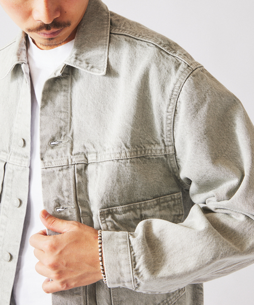 JOURNAL STANDARD relume（ジャーナルスタンダード　レリューム）の「＜Relume Jeans＞ コーンデニム カツラギ トラッカージャケット（デニムジャケット・メンズ・ナチュラル/ブラックミックス/ライトパープル・MEDIUM/LARGE）」の20枚目の写真