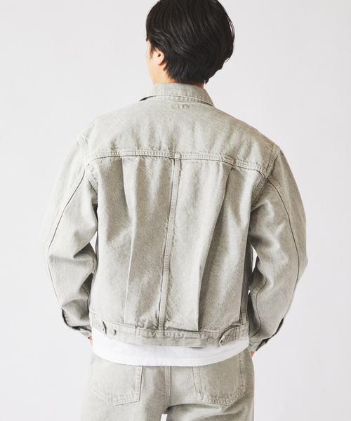 JOURNAL STANDARD relume（ジャーナルスタンダード　レリューム）の「＜Relume Jeans＞ コーンデニム カツラギ トラッカージャケット（デニムジャケット・メンズ・ナチュラル/ブラックミックス/ライトパープル・MEDIUM/LARGE）」の21枚目の写真