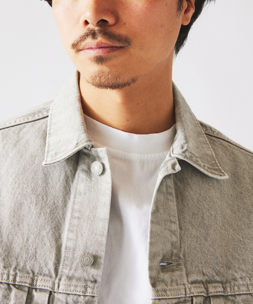 JOURNAL STANDARD relume（ジャーナルスタンダード　レリューム）の「＜Relume Jeans＞ コーンデニム カツラギ トラッカージャケット（デニムジャケット・メンズ・ナチュラル/ブラックミックス/ライトパープル・MEDIUM/LARGE）」の22枚目の写真