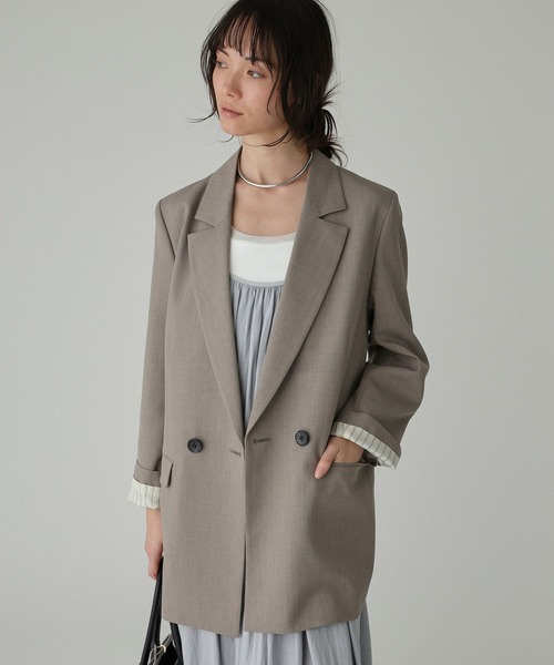 BABYLONE（バビロン）の「セミダブルジャケット（テーラードジャケット・レディース・ベージュ/モカ・36inch/38inch）」の2枚目の写真