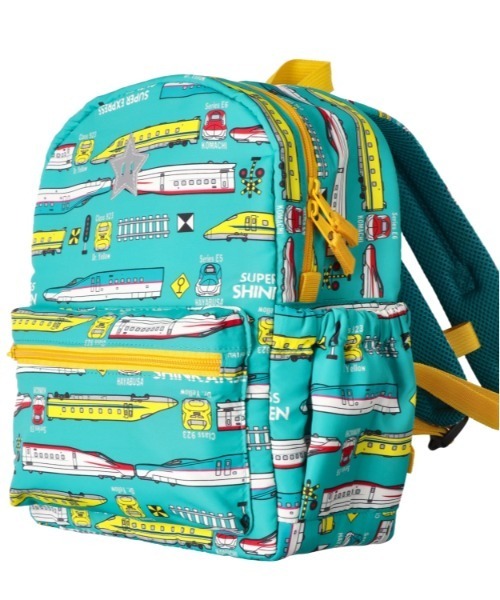 Kids Foret（キッズフォーレ）の「ＪＲ新幹線電車柄撥水リュック（バックパック/リュック・キッズ・エメラルド/ネイビー・M/L）」の2枚目の写真