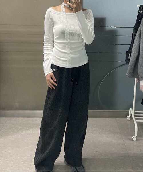 THE GREEN LAB（ザグリーンラボ）の「レオパードオビバンドパンツ[レオパードグレー]（その他パンツ・レディース・その他・FREE）」の12枚目の写真