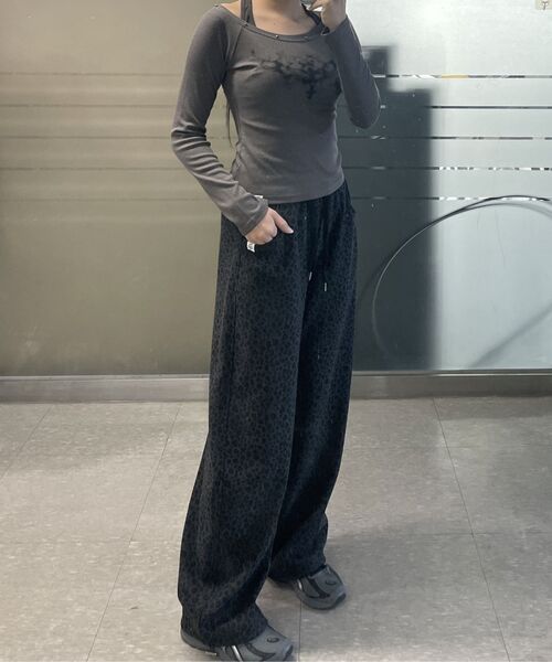 THE GREEN LAB（ザグリーンラボ）の「レオパードオビバンドパンツ[レオパードグレー]（その他パンツ・レディース・その他・FREE）」の7枚目の写真