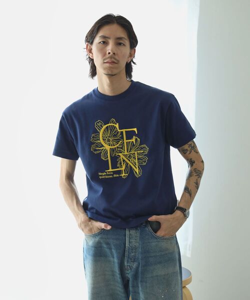 FFEIN(フェイン)の「【FFEIN(フェイン)】フラワー刺繍ロゴショート丈Tシャツ / Tシャツ クルーネック 半袖 刺繍 花柄 【短丈】(Tシャツ/カットソー・メンズ・ホワイト/ブラック/ネイビー・LARGE/MEDIUM/SMALL)」の11枚目の写真