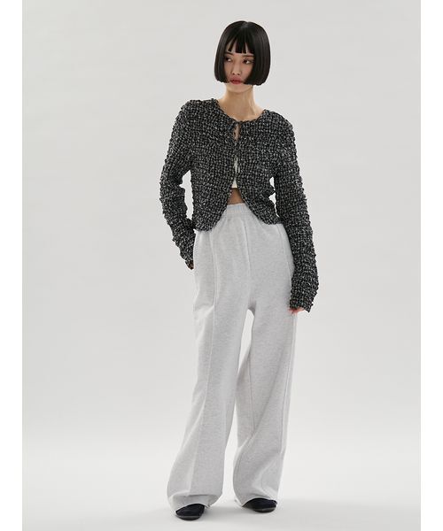 emmi（エミ）の「スウェットワイドパンツ【セットアップ対応】（スウェットパンツ・レディース・ライトグレー/チャコールグレー・0/1）」の2枚目の写真