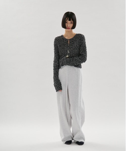 emmi（エミ）の「スウェットワイドパンツ【セットアップ対応】（スウェットパンツ・レディース・ライトグレー/チャコールグレー・0/1）」の3枚目の写真