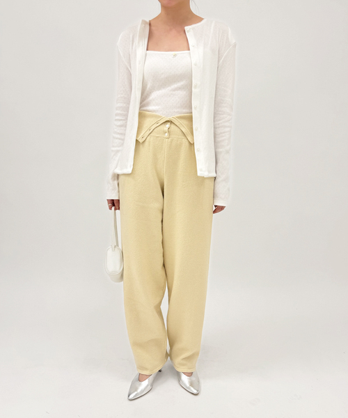 EDIT. FOR LULU（エディットフォールル）の「ウエストボタン ニットパンツ（スラックス・レディース・アイボリー・FREE）」の5枚目の写真