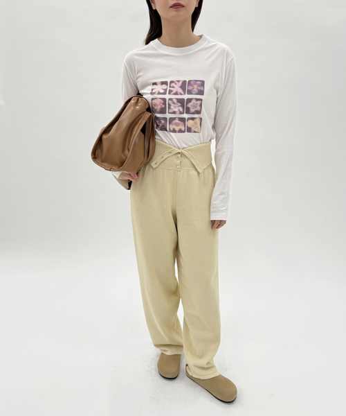 EDIT. FOR LULU（エディットフォールル）の「ウエストボタン ニットパンツ（スラックス・レディース・アイボリー・FREE）」の10枚目の写真