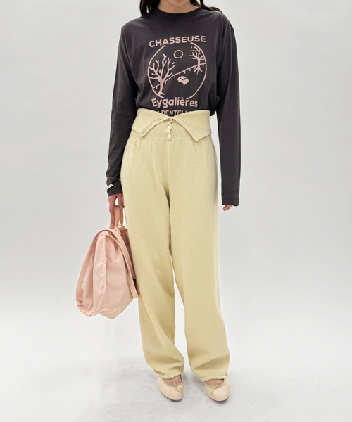 EDIT. FOR LULU（エディットフォールル）の「ウエストボタン ニットパンツ（スラックス・レディース・アイボリー・FREE）」の13枚目の写真