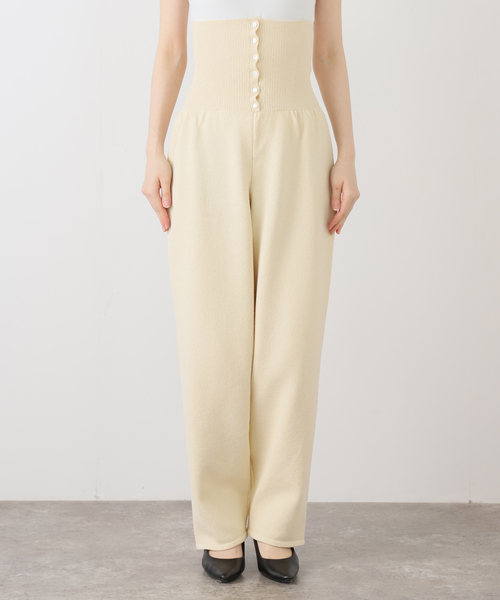 EDIT. FOR LULU（エディットフォールル）の「ウエストボタン ニットパンツ（スラックス・レディース・アイボリー・FREE）」の14枚目の写真