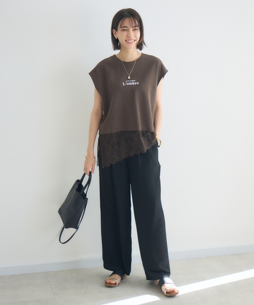 KATHARINE ROSS(キャサリンロス)の「【KATHARINE ROSS】【接触冷感/UV/通気性】ウォッシャブルイージーストレートパンツ(その他パンツ・レディース・ブラック・MEDIUM)」の2枚目の写真