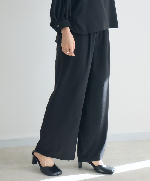 KATHARINE ROSS(キャサリンロス)の「【KATHARINE ROSS】【接触冷感/UV/通気性】ウォッシャブルイージーストレートパンツ(その他パンツ・レディース・ブラック・MEDIUM)」の8枚目の写真