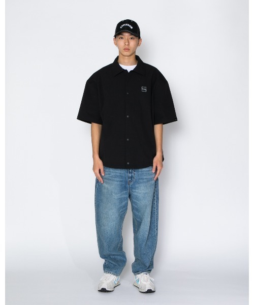 APPLEBUM（アップルバム）の「Half Sleeve Shirt Jacket（シャツ/ブラウス・メンズ・ブルー/ブラック・LARGE/X-LARGE/MEDIUM）」の9枚目の写真
