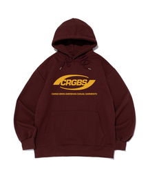 オーバーボックスロゴオーバーフィットフードTシャツ(バーガンディ)
