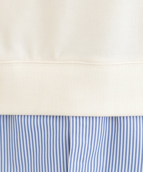 SHOO・LA・RUE(シューラルー)の「【洗濯機可】1枚でサマ見え シャツレイヤード風 スウェット(スウェット・レディース・ネイビー/ライトグレー/オフホワイト/チャコールグレー・01/02/03/04)」の5枚目の写真