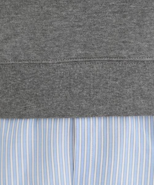 SHOO・LA・RUE(シューラルー)の「【洗濯機可】1枚でサマ見え シャツレイヤード風 スウェット(スウェット・レディース・ネイビー/ライトグレー/オフホワイト/チャコールグレー・01/02/03/04)」の9枚目の写真