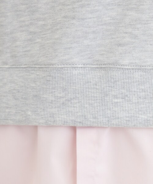 SHOO・LA・RUE(シューラルー)の「【洗濯機可】1枚でサマ見え シャツレイヤード風 スウェット(スウェット・レディース・ネイビー/ライトグレー/オフホワイト/チャコールグレー・01/02/03/04)」の13枚目の写真