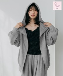 【UVカットなのに、ちゃんとあざとい。】UV裏毛フーディ(ロング丈) 656722