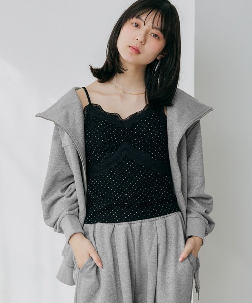 Heather（ヘザー）の「UV裏毛フーディ（ロング丈）　656722（パーカー・レディース・グレー系その他/スミクロ/ピンク・FREE）」の6枚目の写真