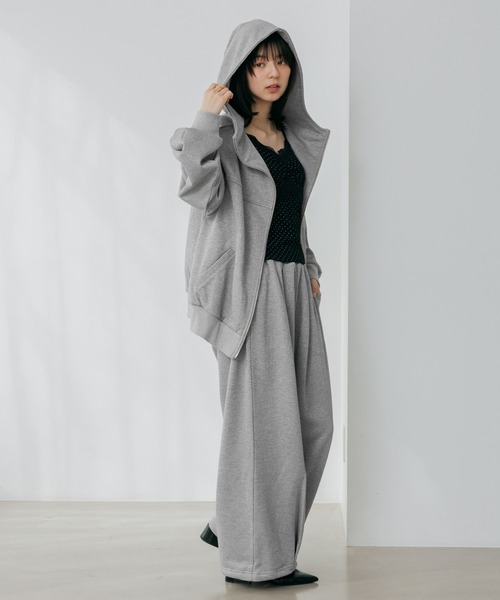 Heather（ヘザー）の「UV裏毛フーディ（ロング丈）　656722（パーカー・レディース・グレー系その他/スミクロ/ピンク・FREE）」の9枚目の写真