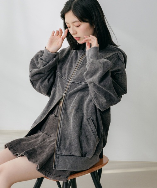 Heather（ヘザー）の「UV裏毛フーディ（ロング丈）　656722（パーカー・レディース・グレー系その他/スミクロ/ピンク・FREE）」の11枚目の写真