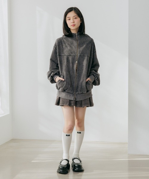 Heather（ヘザー）の「UV裏毛フーディ（ロング丈）　656722（パーカー・レディース・グレー系その他/スミクロ/ピンク・FREE）」の14枚目の写真